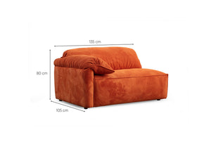 Γωνιακός Καναπές Oitylo Κρεμ - Πορτοκαλί 105x170x80 εκ.