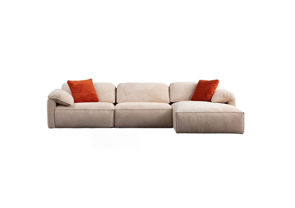 Γωνιακός Καναπές Oitylo Κρεμ 105x170x80 εκ.