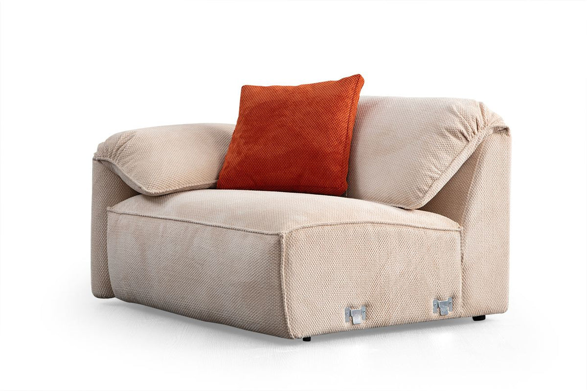 Γωνιακός Καναπές Oitylo Κρεμ 105x170x80 εκ.