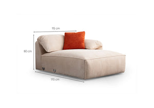 Γωνιακός Καναπές Oitylo Κρεμ 105x170x80 εκ.