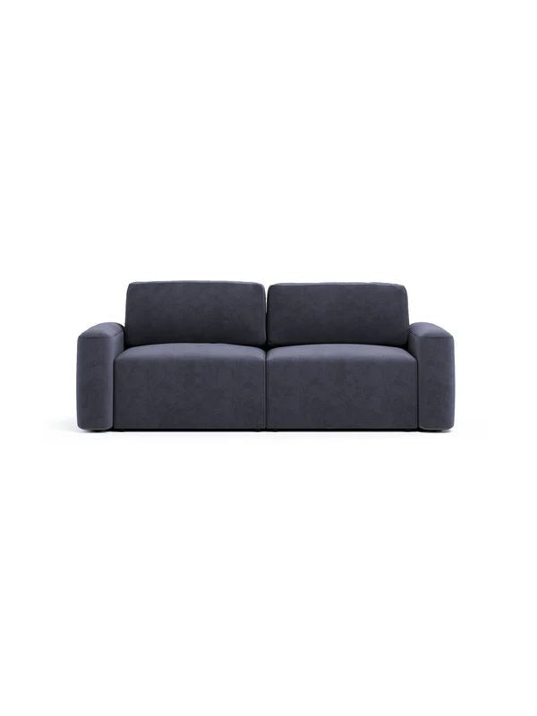 Τριθέσιος Καναπές Sykamia Πετρόλ Μπλε 220x105x87 εκ. Μασίφ Ξύλου - Pakobazaar