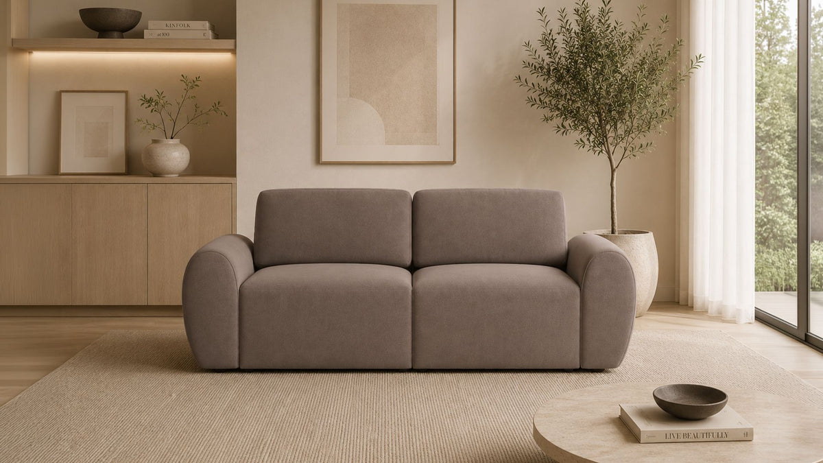 Τριθέσιος Καναπές Peristera Καφέ 230x105x87 εκ. Μασίφ Ξύλου - Pakobazaar