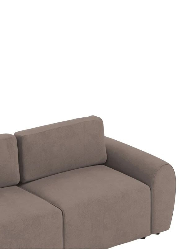 Τριθέσιος Καναπές Peristera Καφέ 230x105x87 εκ. Μασίφ Ξύλου - Pakobazaar
