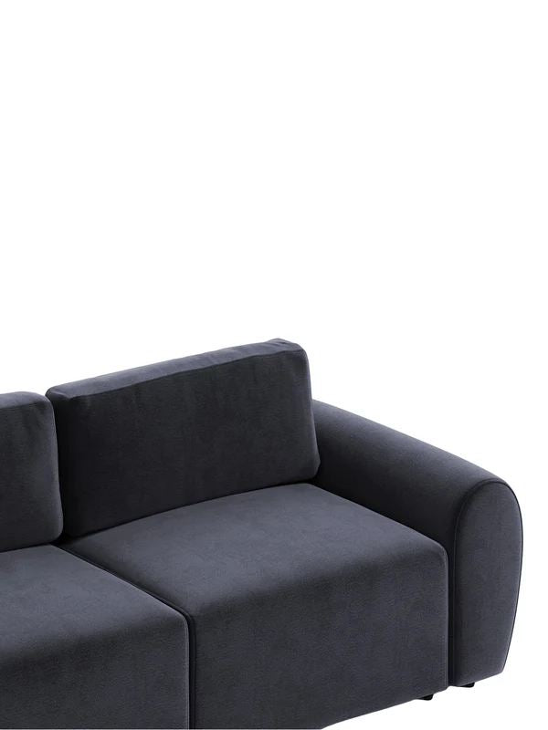 Τριθέσιος Καναπές Peristera Πετρόλ Μπλε 230x105x87 εκ. Μασίφ Ξύλου