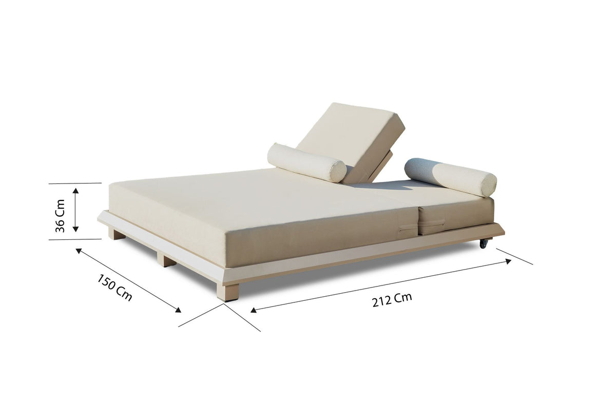 Ξαπλώστρα Κήπου Apoikia Μπεζ 150x212x36 εκ. - Pakobazaar