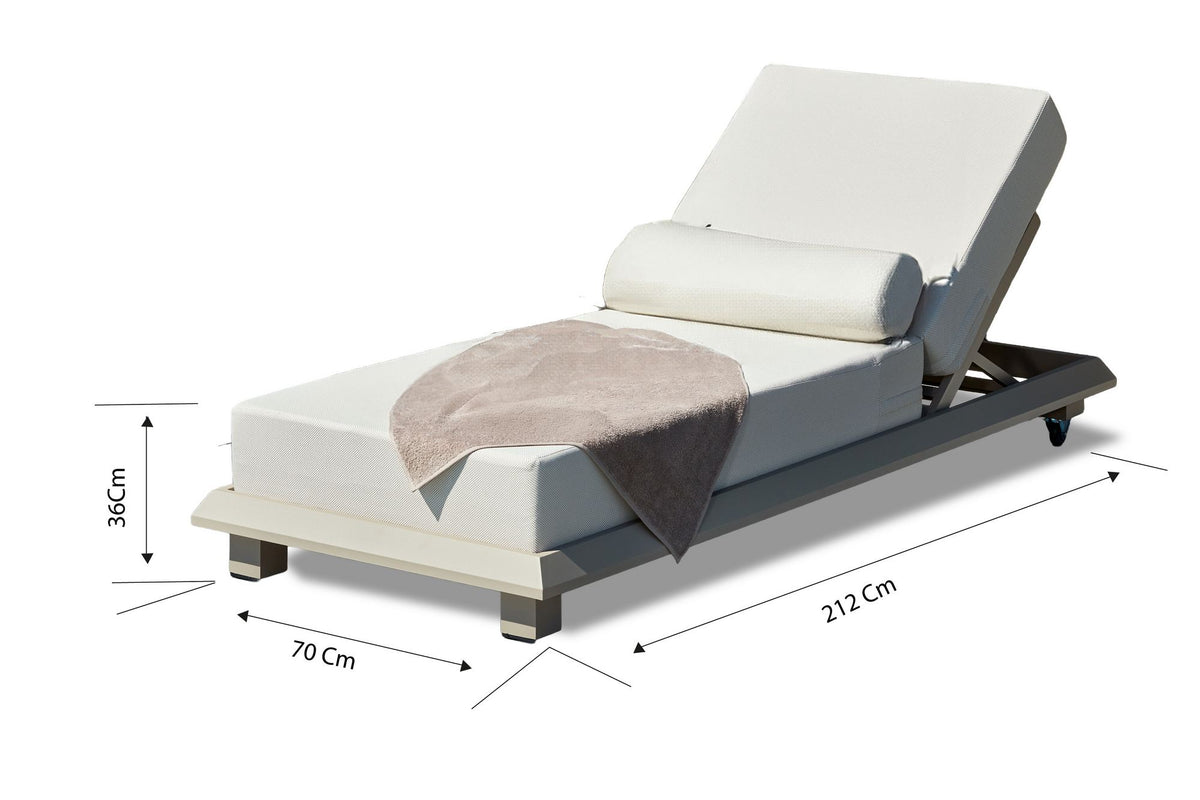 Ξαπλώστρα Κήπου Adamas Μπεζ 70x212x36 εκ. - Pakobazaar