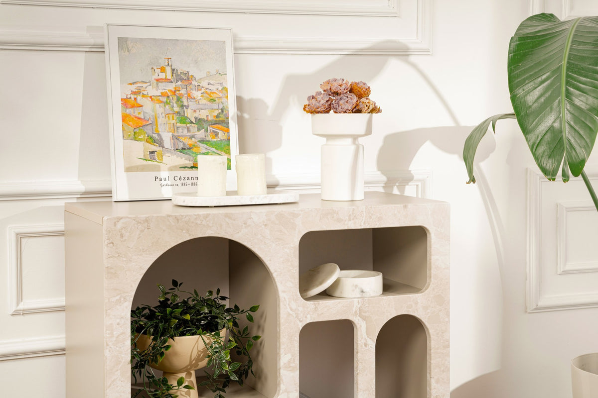 Κονσόλα Vorias Travertine - Αμμόλιθος 80x37x74 εκ. Μελαμίνης