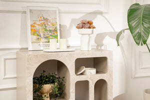 Κονσόλα Vorias Travertine - Αμμόλιθος 80x37x74 εκ. Μελαμίνης