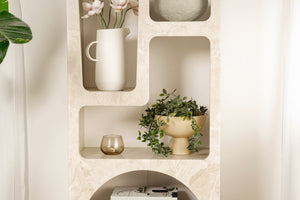 Βιβλιοθήκη Sirokos Travertine - Αμμόλιθος 60x32x150 εκ. Μελαμίνης