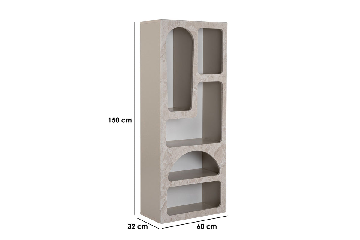 Βιβλιοθήκη Sirokos Travertine - Αμμόλιθος 60x32x150 εκ. Μελαμίνης
