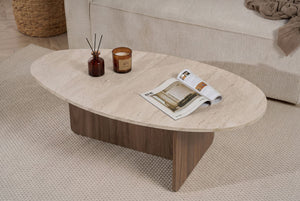 Τραπεζάκι Σαλονιού Zoni Travertine - Καρυδί Venezia 120x65x40 εκ. Μελαμίνης
