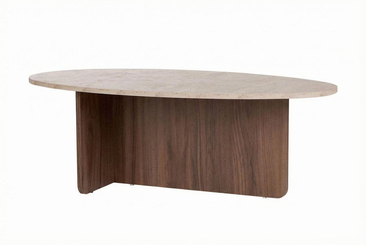Τραπεζάκι Σαλονιού Zoni Travertine - Καρυδί Venezia 120x65x40 εκ. Μελαμίνης