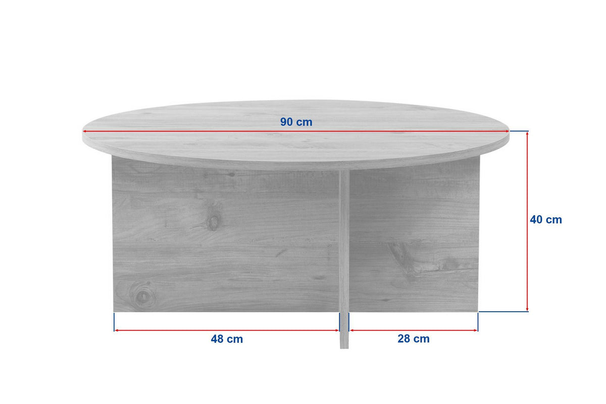 Τραπεζάκι Σαλονιού Selini Travertine - Καρυδί Venezia 90x90x40 εκ. Μελαμίνης