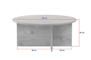 Τραπεζάκι Σαλονιού Selini Travertine - Καρυδί Venezia 90x90x40 εκ. Μελαμίνης