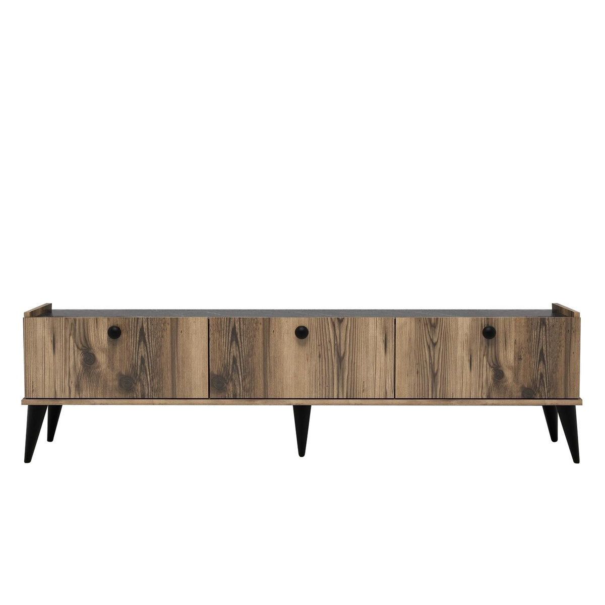 Έπιπλο Τηλεόρασης Gortyna Καρυδί Μάρμαρο 180x35x49 εκ. Μελαμίνης