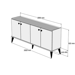 Κονσόλα Gortyna Με Ράφια Καρυδί 182x41x82.5 εκ. Μελαμίνης