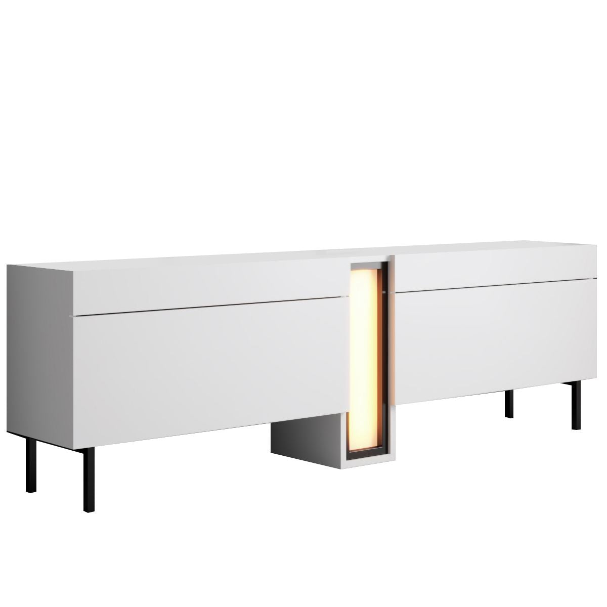 Έπιπλο Τηλεόρασης Mandraki Με LED Λευκό 180x32x55 εκ. Μελαμίνης