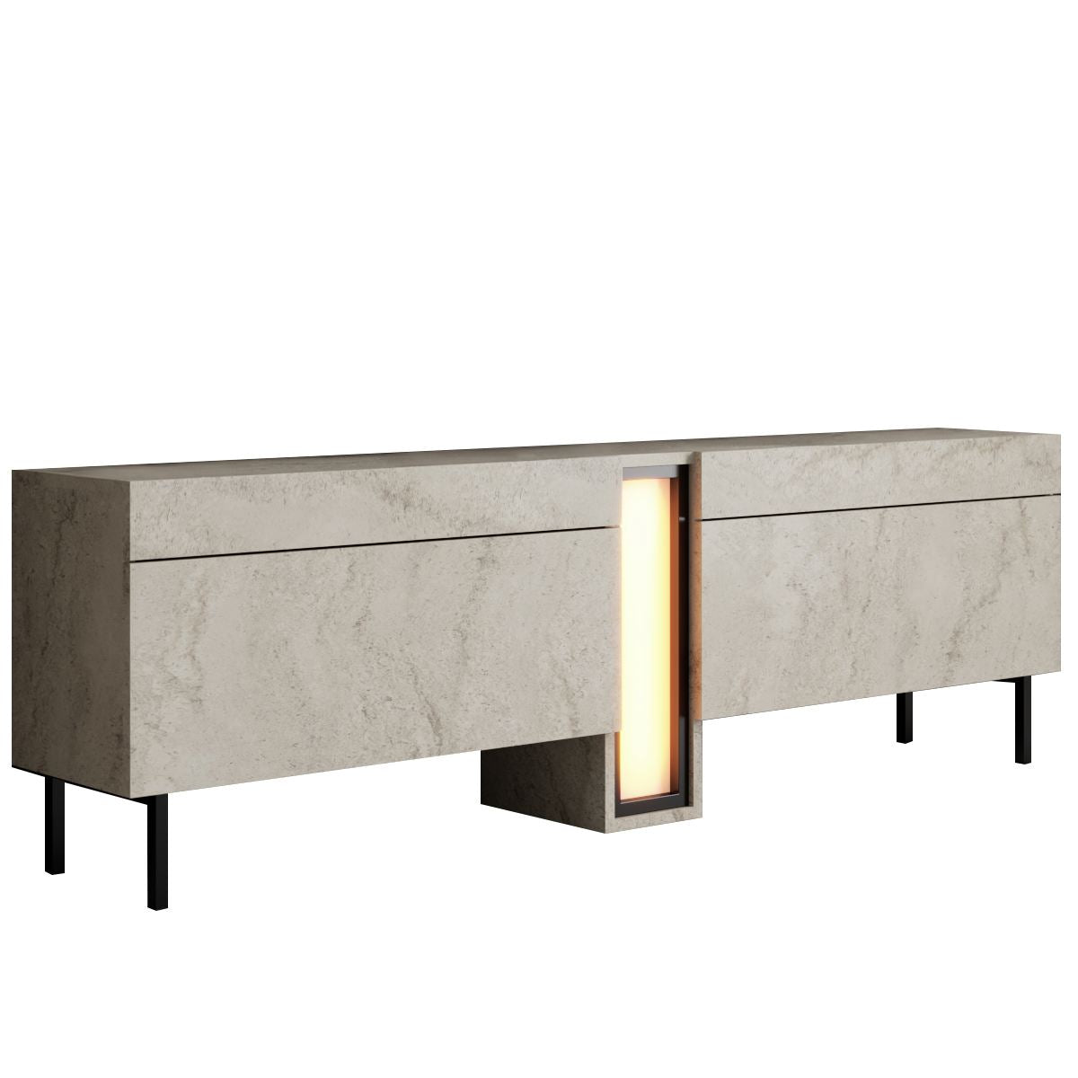 Έπιπλο Τηλεόρασης Mandraki Με LED Travertine 180x32x55 εκ. Μελαμίνης