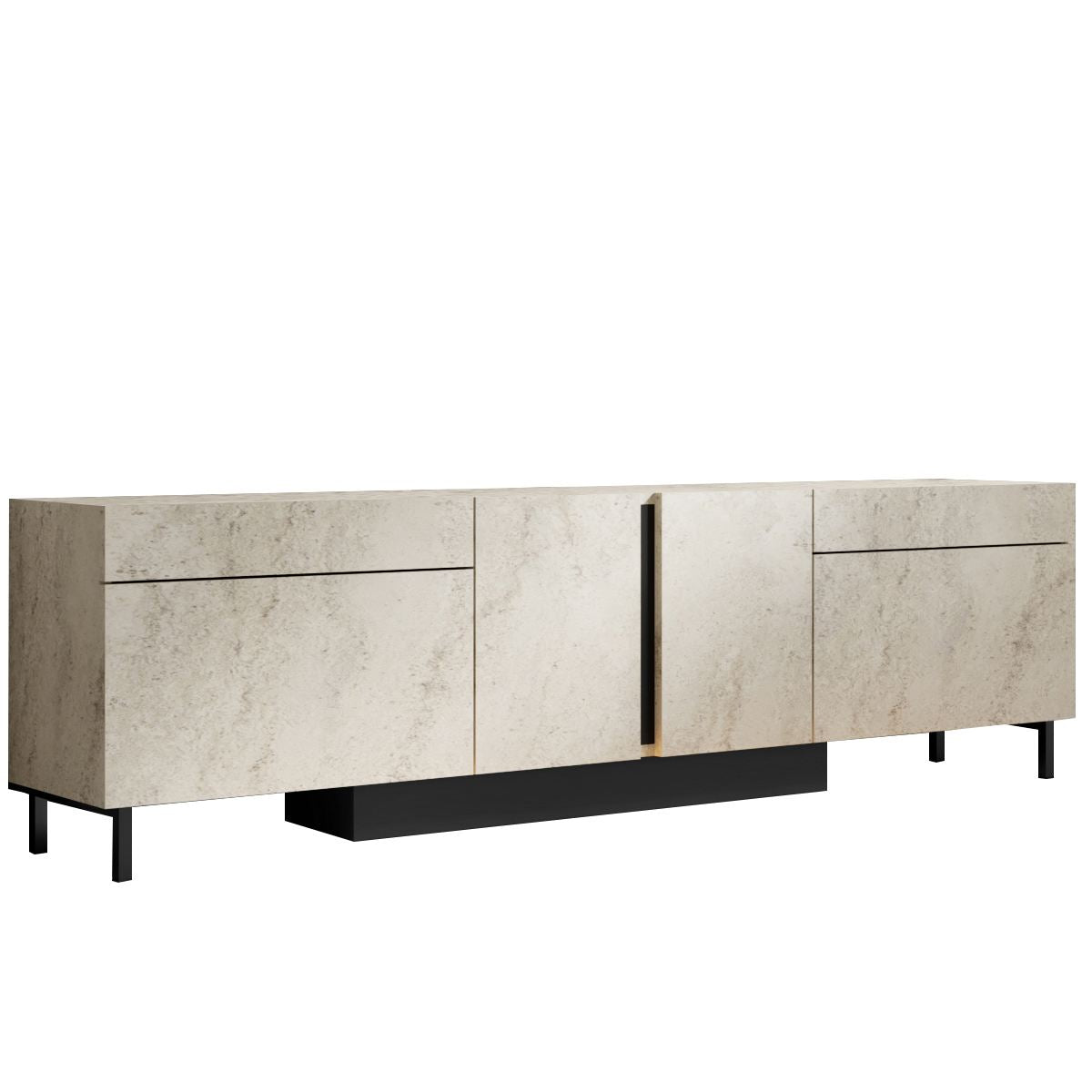 Έπιπλο Τηλεόρασης Tinos Με LED Travertine 180x32x50 εκ. Μελαμίνης - Pakobazaar