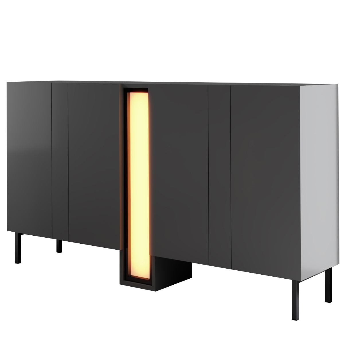 Κονσόλα Mandraki Με LED Ανθρακί 155x32x85 εκ. Μελαμίνης