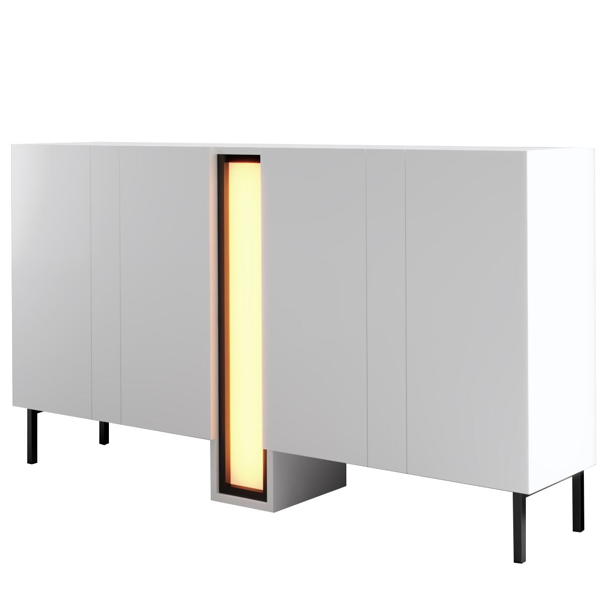 Κονσόλα Mandraki Με LED Λευκό 155x32x85 εκ. Μελαμίνης