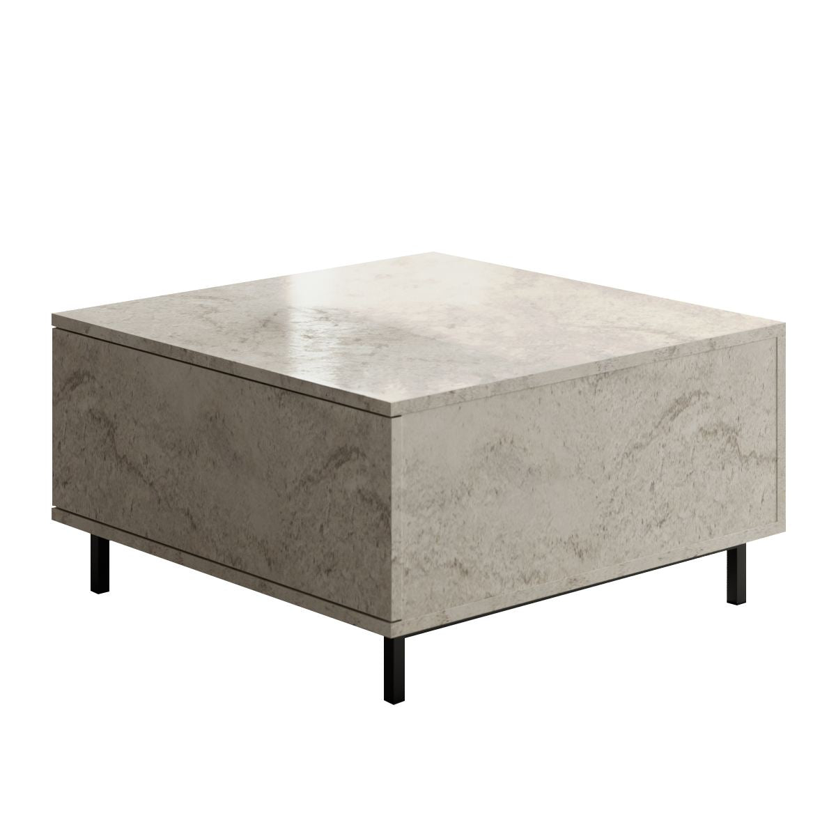 Τραπεζάκι Σαλονιού Tinos Travertine 75x75x40 εκ. Μελαμίνης