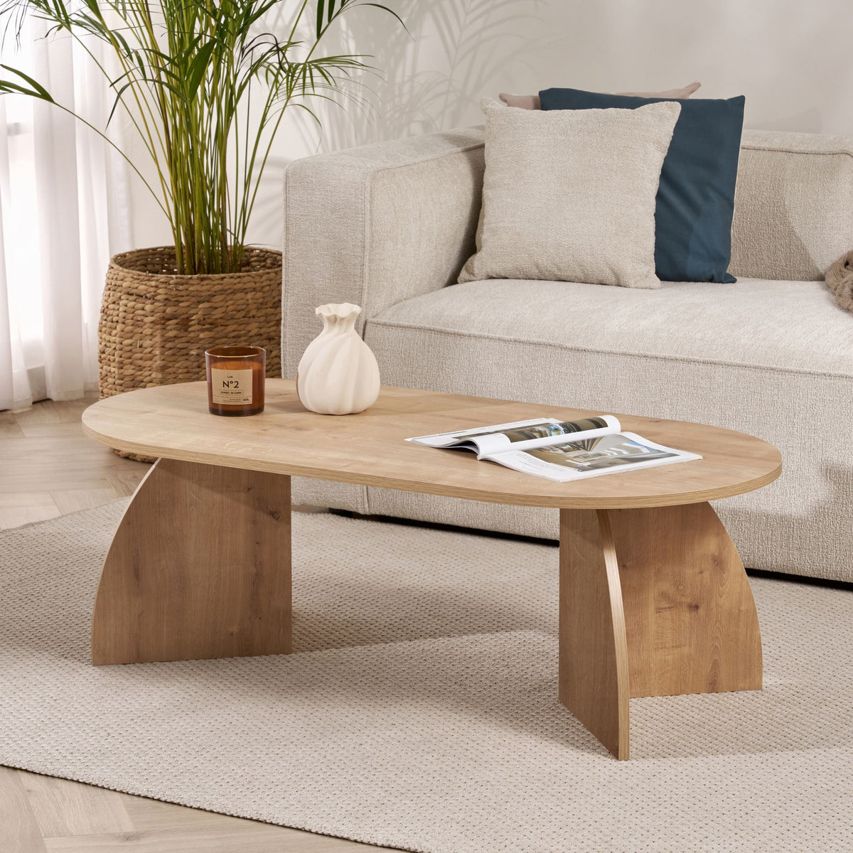 Τραπεζάκι Σαλονιού Vatika Δρυς Sapphire 120x60x40 εκ. Μελαμίνης