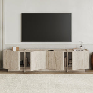 Έπιπλο Τηλεόρασης Psara Με Soft-Close Travertine 180x35x46 εκ. Μελαμίνης