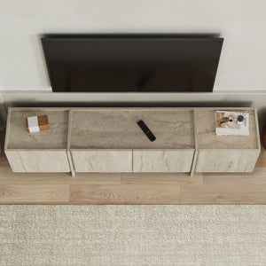 Έπιπλο Τηλεόρασης Psara Με Soft-Close Travertine 180x35x46 εκ. Μελαμίνης
