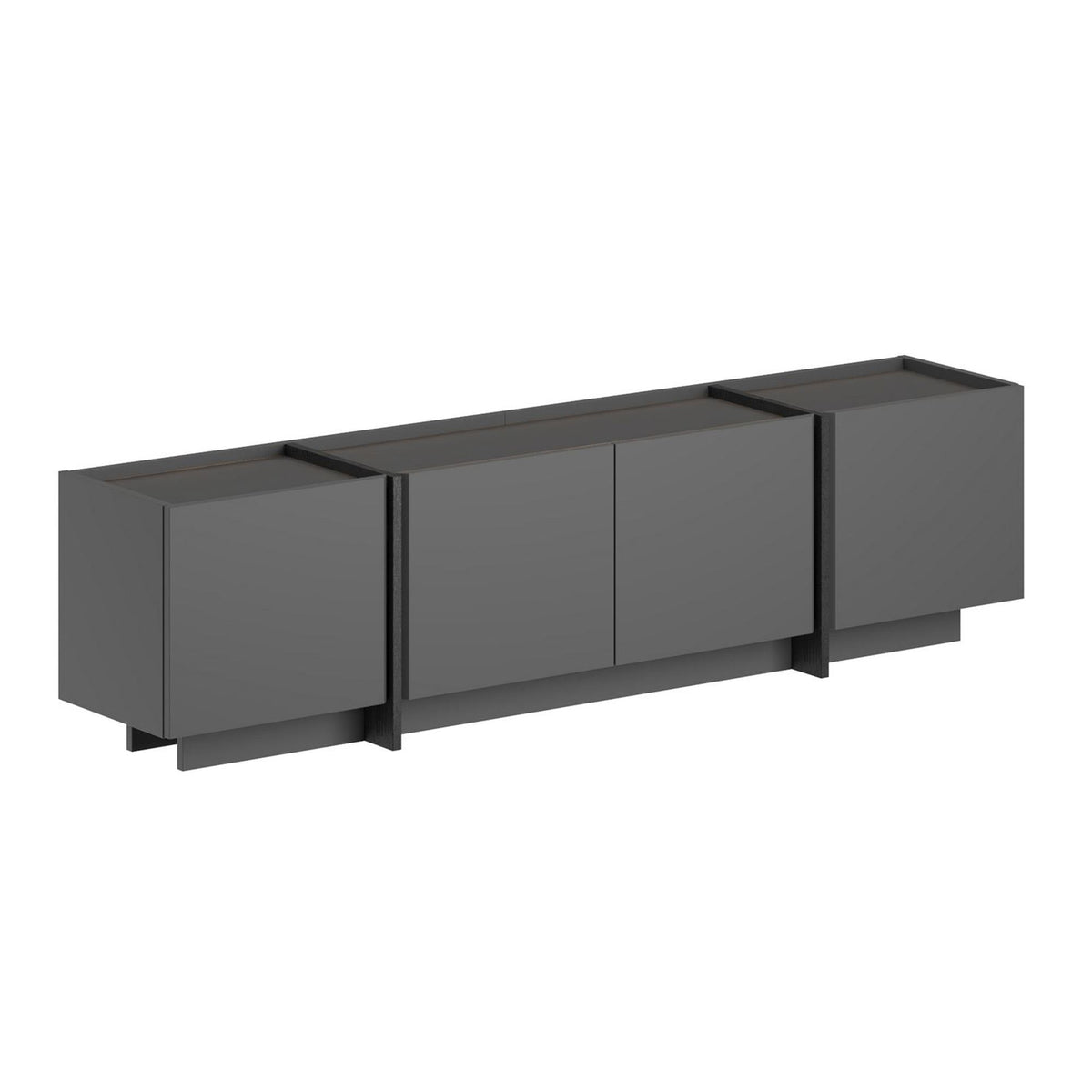 Έπιπλο Τηλεόρασης Psara Με Soft-Close Ανθρακί - Μαύρο 180x35x46 εκ. Μελαμίνης