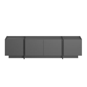Έπιπλο Τηλεόρασης Psara Με Soft-Close Ανθρακί - Μαύρο 180x35x46 εκ. Μελαμίνης