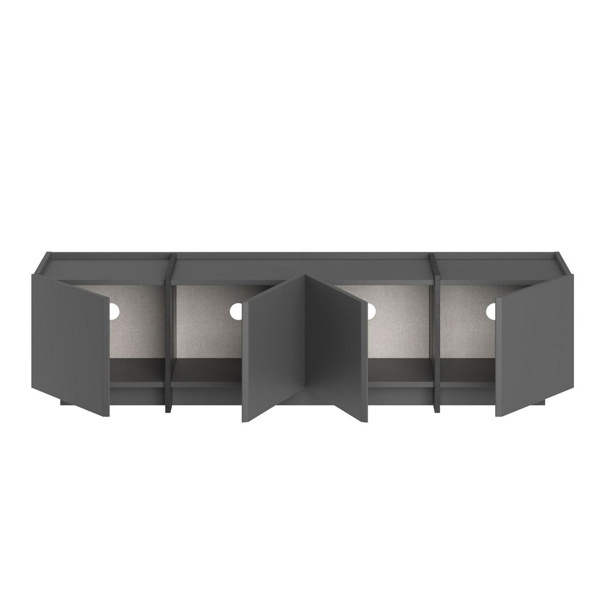 Έπιπλο Τηλεόρασης Psara Με Soft-Close Ανθρακί - Μαύρο 180x35x46 εκ. Μελαμίνης