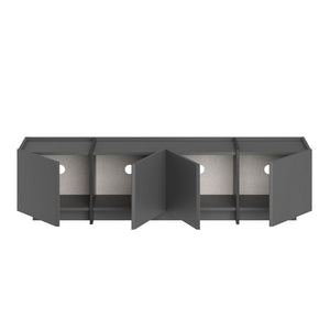 Έπιπλο Τηλεόρασης Psara Με Soft-Close Ανθρακί - Μαύρο 180x35x46 εκ. Μελαμίνης