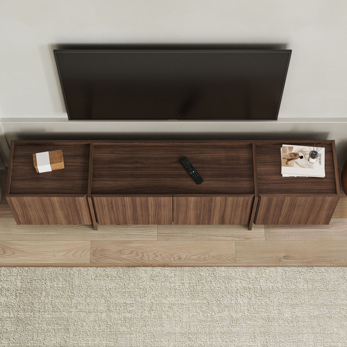 Έπιπλο Τηλεόρασης Psara Με Soft-Close Καρυδί Milano 180x35x46 εκ. Μελαμίνης - Pakobazaar