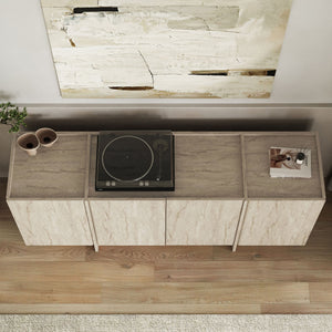 Κονσόλα Oinousses Με Ράφια Travertine 180x45x80 εκ. Μελαμίνης - Pakobazaar