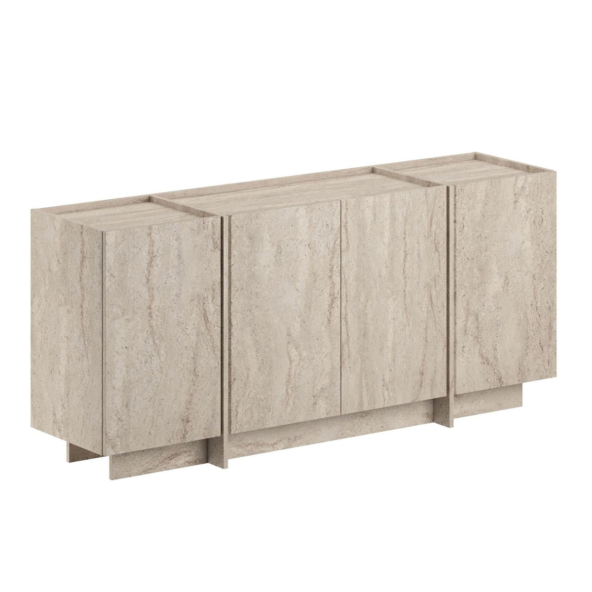 Κονσόλα Oinousses Με Ράφια Travertine 180x45x80 εκ. Μελαμίνης - Pakobazaar