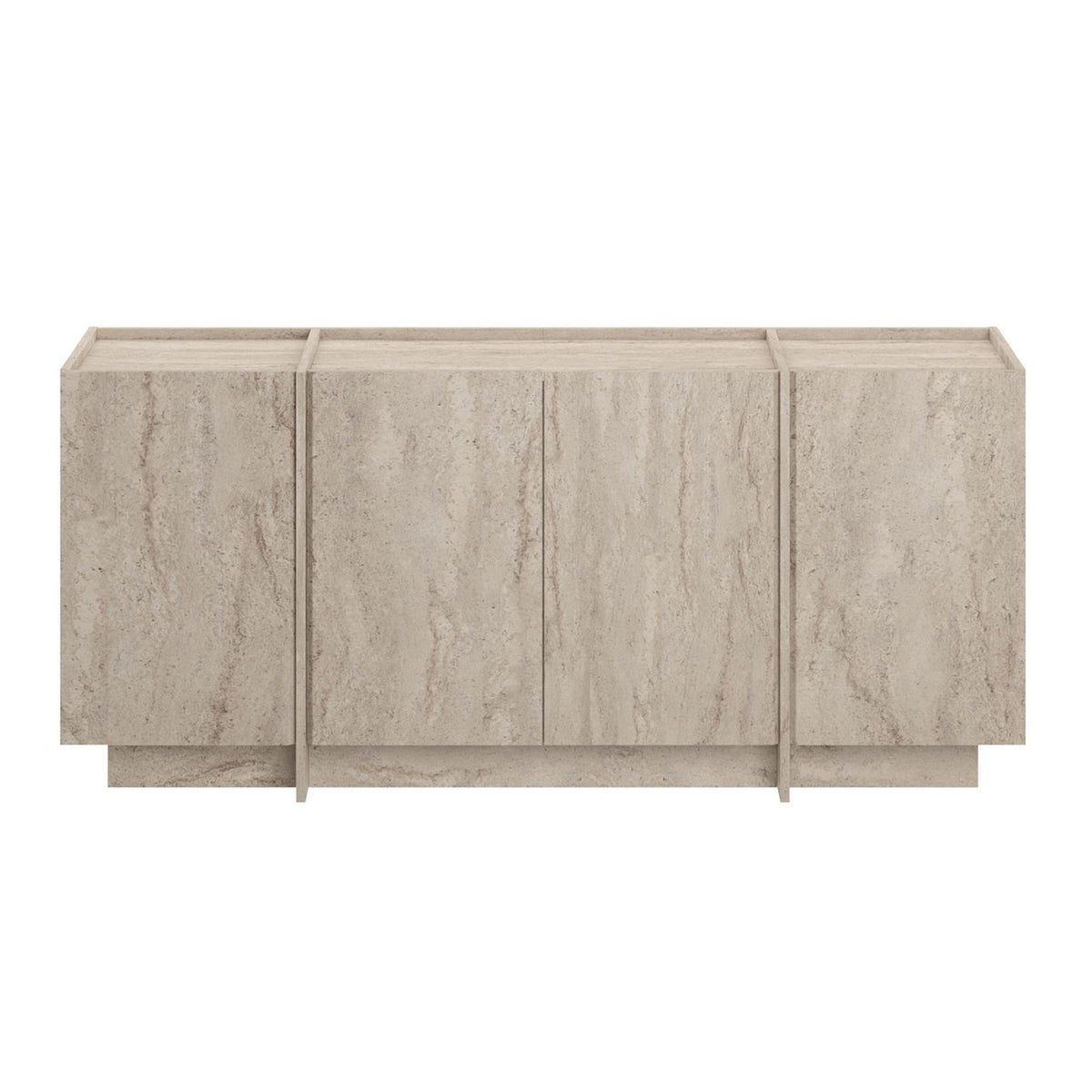 Κονσόλα Oinousses Με Ράφια Travertine 180x45x80 εκ. Μελαμίνης - Pakobazaar