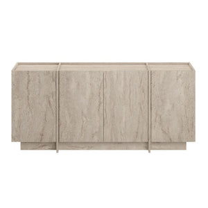 Κονσόλα Oinousses Με Ράφια Travertine 180x45x80 εκ. Μελαμίνης - Pakobazaar