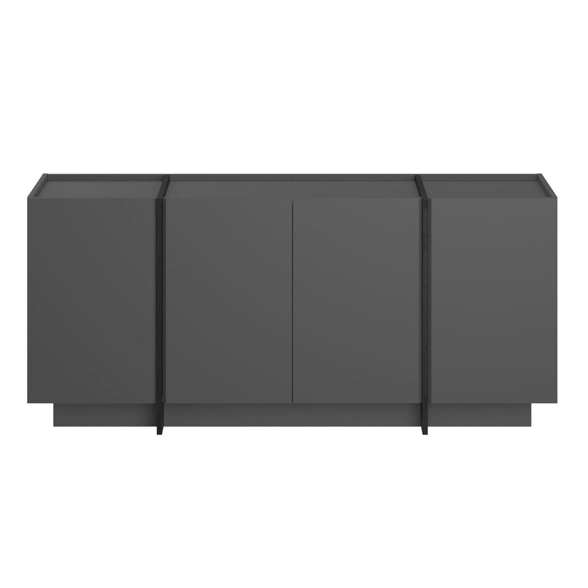 Κονσόλα Oinousses Με Ράφια Ανθρακί - Μαύρο 180x45x80 εκ. Μελαμίνης