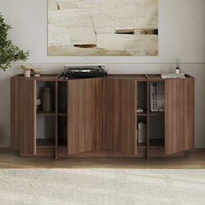 Κονσόλα Oinousses Με Ράφια Καρυδί Milano 180x45x80 εκ. Μελαμίνης
