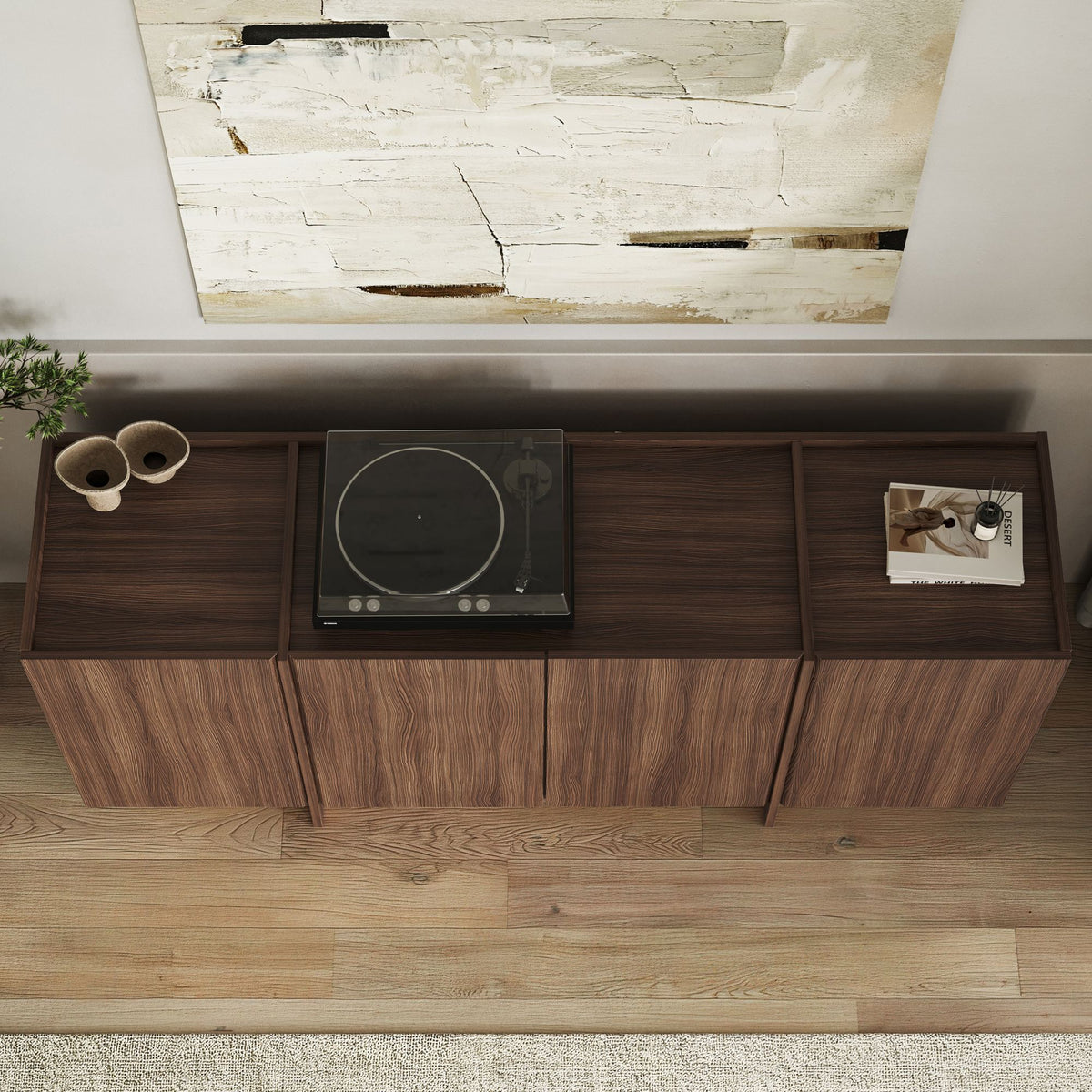 Κονσόλα Oinousses Με Ράφια Καρυδί Milano 180x45x80 εκ. Μελαμίνης