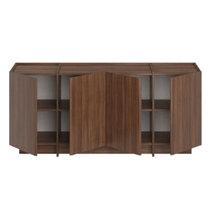 Κονσόλα Oinousses Με Ράφια Καρυδί Milano 180x45x80 εκ. Μελαμίνης