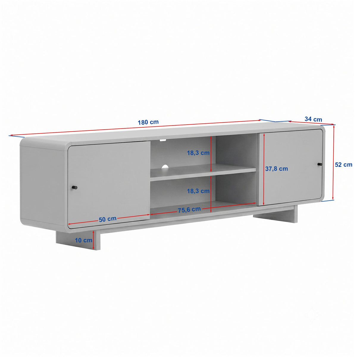 Έπιπλο Τηλεόρασης Mastichari Με Soft-Close Δρυς 180x34x52 εκ. Μελαμίνης