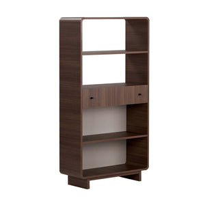 Βιβλιοθήκη Marmari Με Soft-Close Καρυδί 78x34x153 εκ. Μελαμίνης