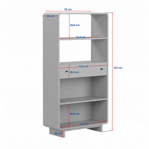 Βιβλιοθήκη Marmari Με Soft-Close Καρυδί 78x34x153 εκ. Μελαμίνης