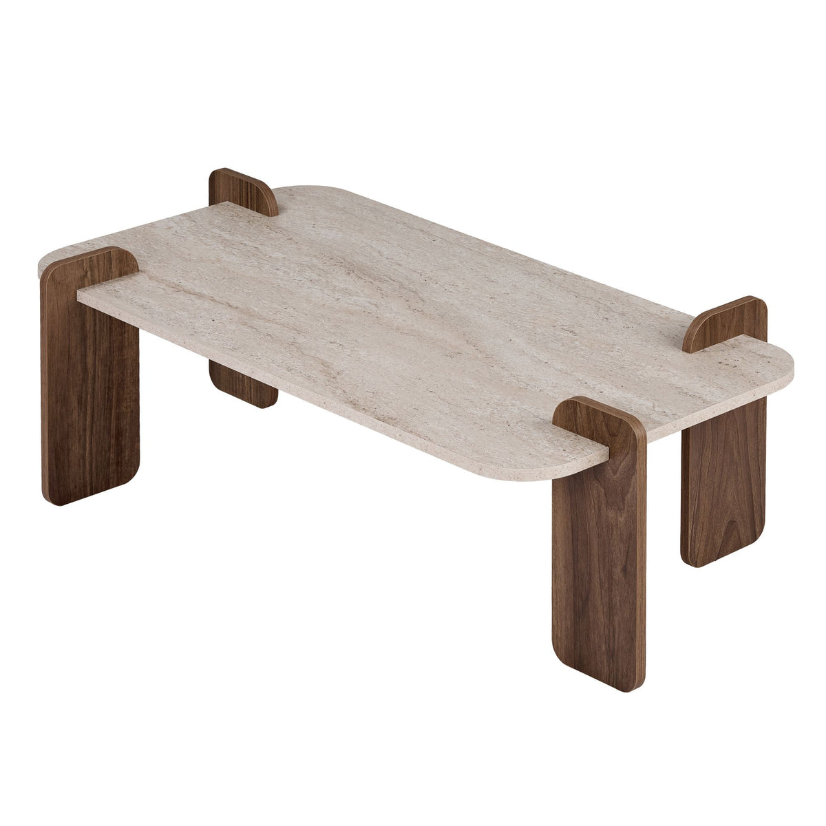 Τραπεζάκι Σαλονιού Chiona Travertine - Καρυδί Venezia 147x87x35 εκ. Μελαμίνης