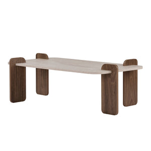 Τραπεζάκι Σαλονιού Chiona Travertine - Καρυδί Venezia 147x87x35 εκ. Μελαμίνης