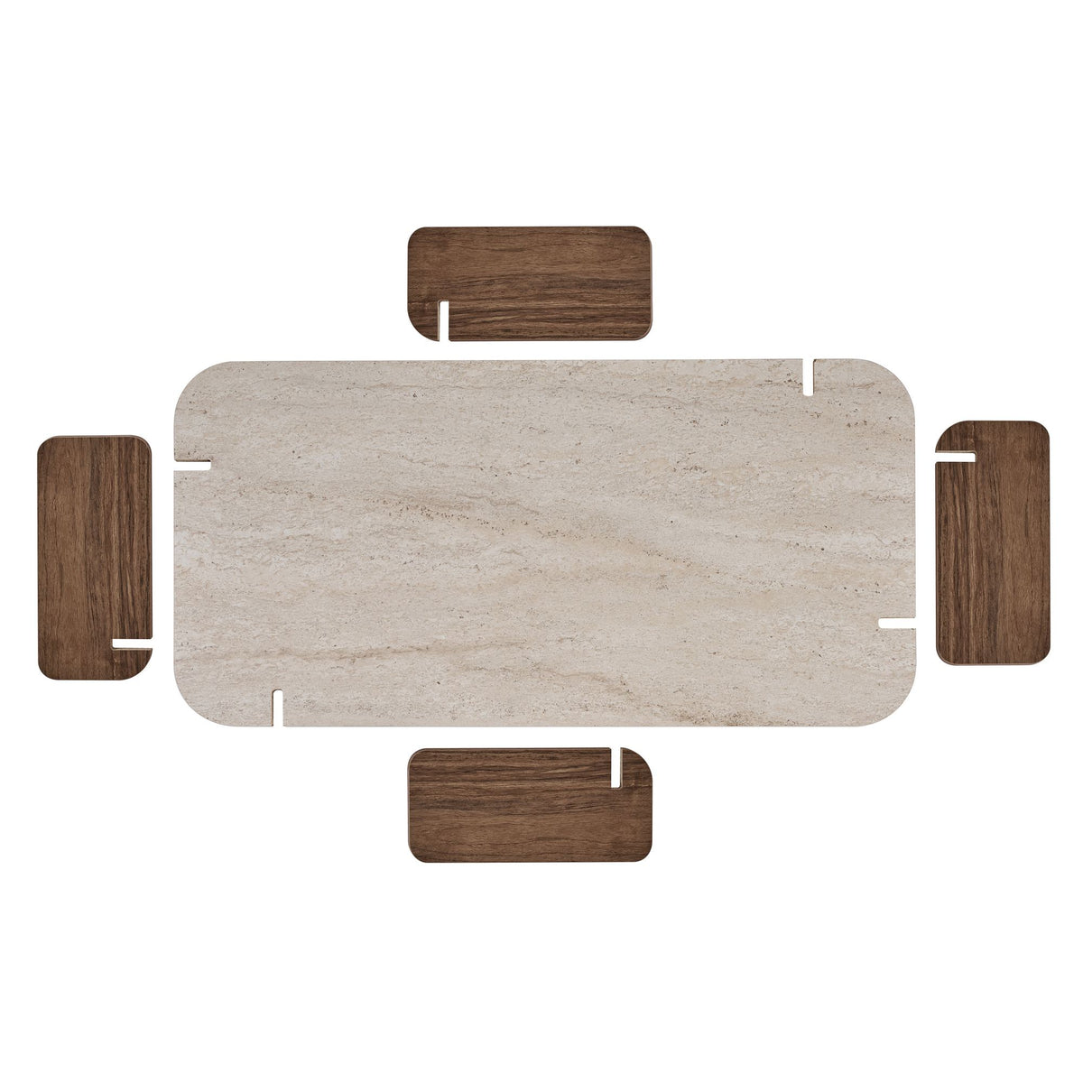 Τραπεζάκι Σαλονιού Chiona Travertine - Καρυδί Venezia 147x87x35 εκ. Μελαμίνης
