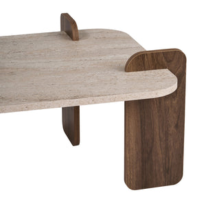 Τραπεζάκι Σαλονιού Chiona Travertine - Καρυδί Venezia 147x87x35 εκ. Μελαμίνης