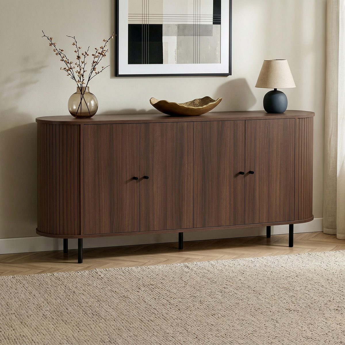Κονσόλα Diosmos Με Soft-Close Καρυδί 180x40x80 εκ. Μελαμίνης